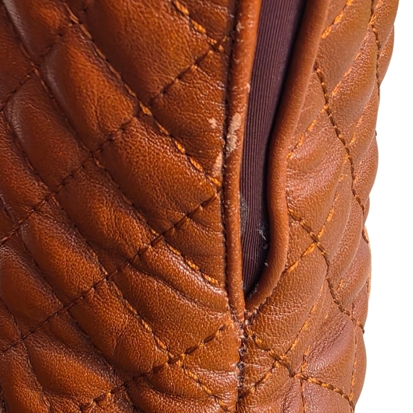 Sole Mani Women's Quilted Gabi Leather Boot In Cognac, Size 9.5M - Picture 7 of 16